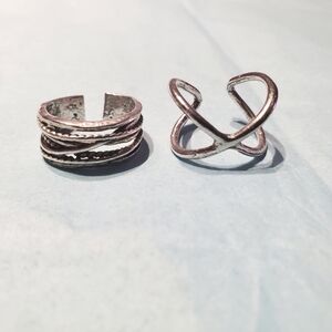 Two silvertone rings